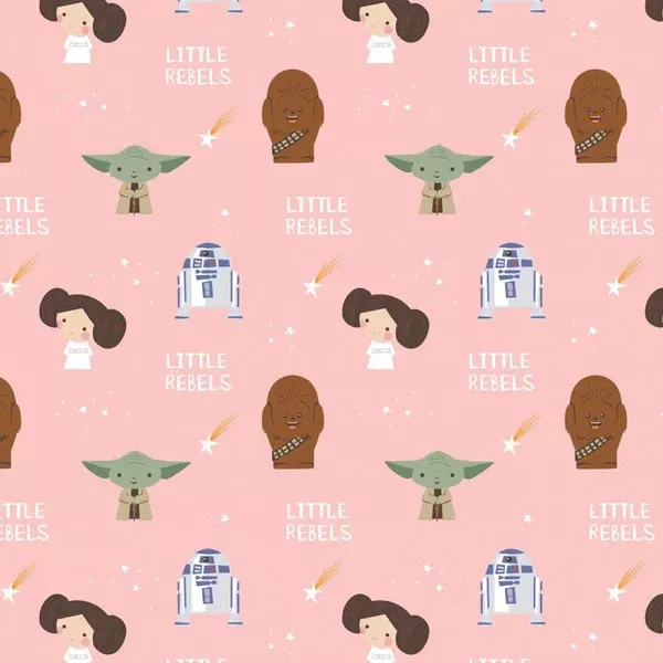 2 Yard PrecutCharacter NurseryStar WarsLittle Rebels Pink