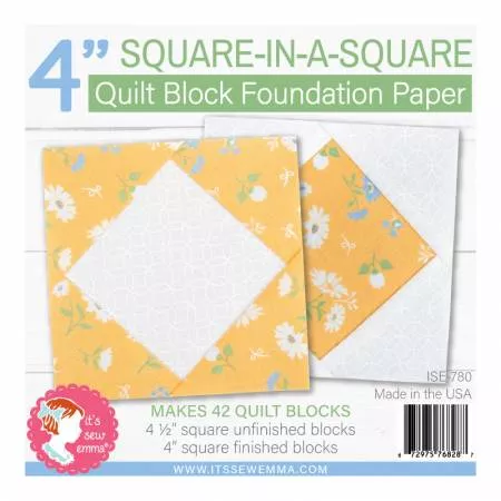 4in Square in a Square Quilt Block Foundation Paper It's Sew Emma