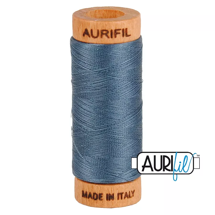 80wt Cotton Thread in 1158 Medium Grey by Aurifil