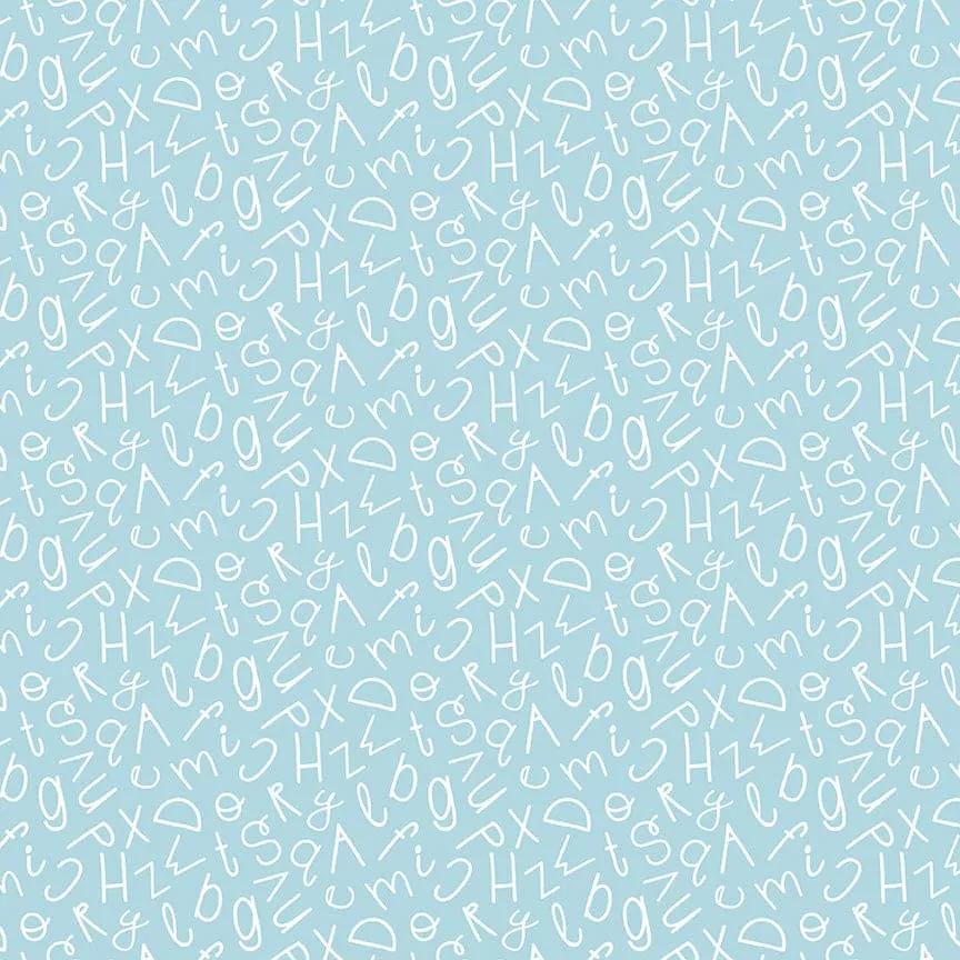 Alphabet Zoo - per yard - by Dani Mogstad for Riley Blake Designs - Aqua Alphabet Soup - C14093 AQUA
