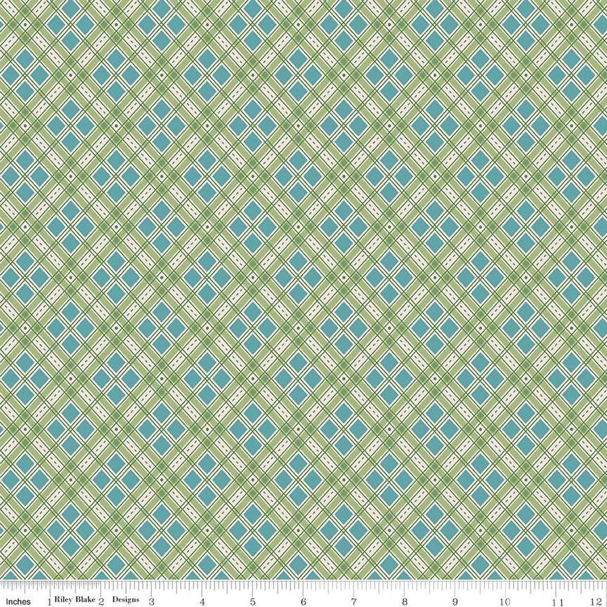 Autumn - Lori Holt for Riley Blake Designs - per yard - Lettuce Plaid - C14651-Lettuce