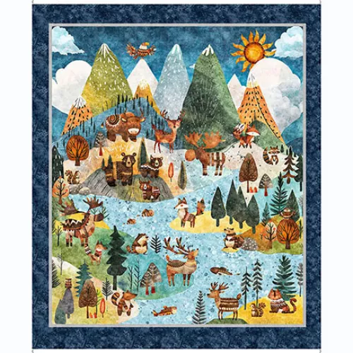 "Bearsville Panel" by QT Fabrics