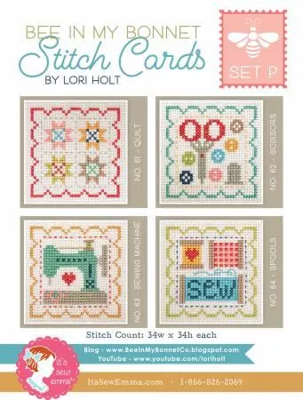 Bee In My Bonnet Stitch Cards Set P - # ISE-4011