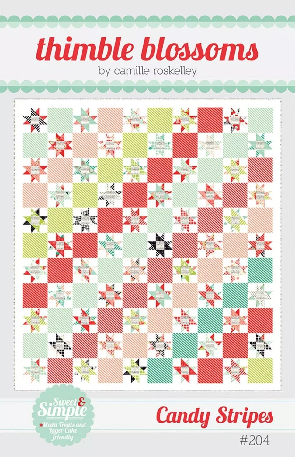 Candy Stripes Pattern by Camille Roskelley for Thimble Blossoms TBL204