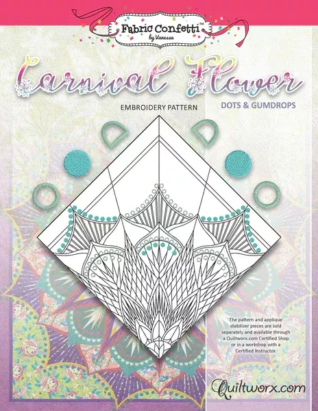 Carnival Flower MACHINE EMBROIDERY CD by Fabric Confetti