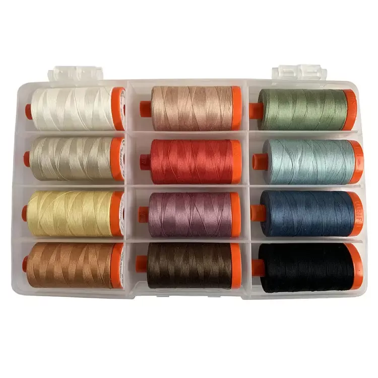 Chalk & Charcoal by Jennifer Sampou, 50wt Cotton Thread Set by Aurifil