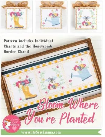 CLEARANCE - Bloom Where You Are Planted Cross Stitch Pattern - ISE-456
