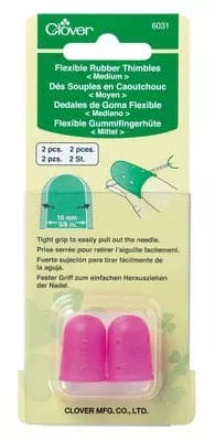 Clover - Flexible Rubber Thimbles 2 pack MED - Clover Needlecraft - CL6031