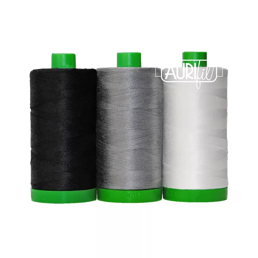 Color Builder 3 Piece Set, 40wt Cotton in African Penguin by Aurifil