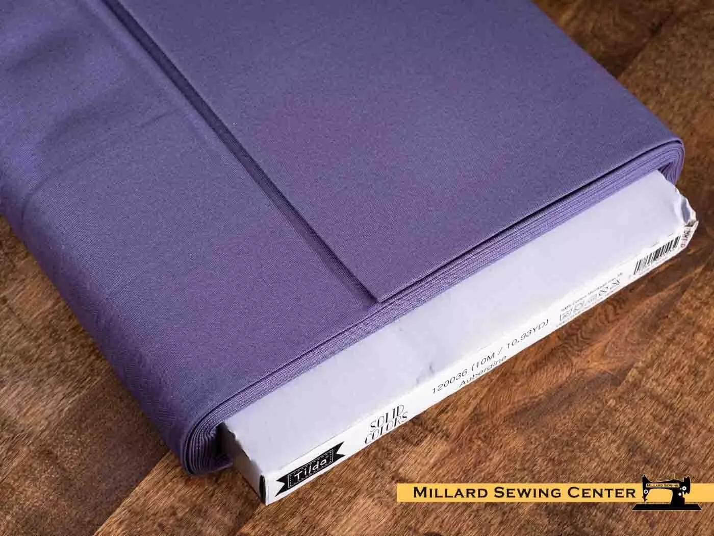 Cotton Fabric, 44″ Wide in Aubergine by Tilda