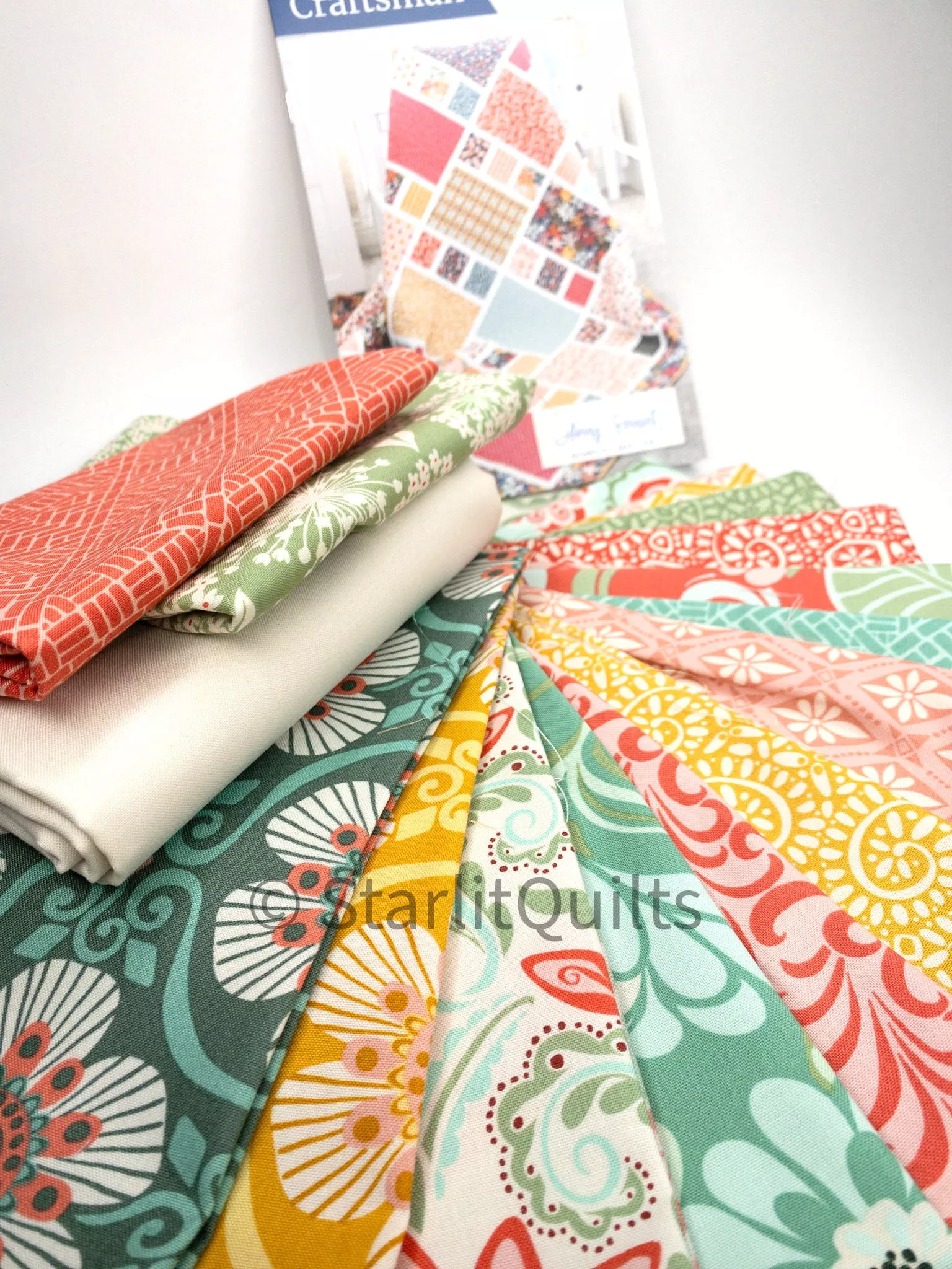 Craftsman Quilt Kit Fabric and Binding Fabric is Tangofinished size is throw 77" x 90"