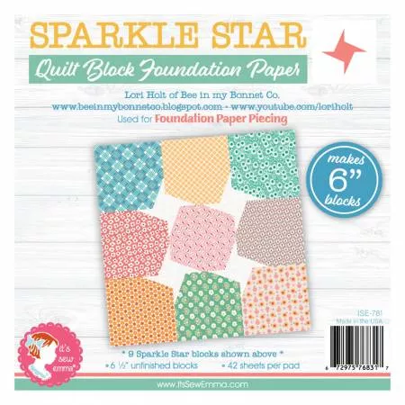 Foundation Paper Pad, 6-INCH Sparkle Star Quilt Block