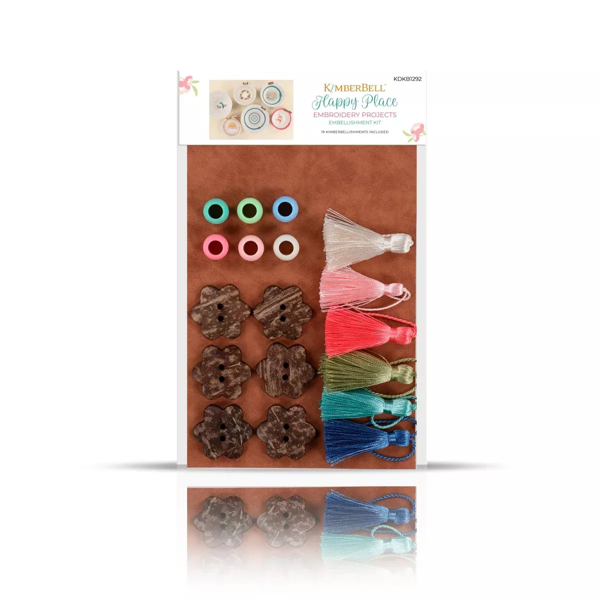 Happy Place Embroidery Project EMBELLISHMENT KIT - by Kim Christopherson of Kimberbell - KDKB1292