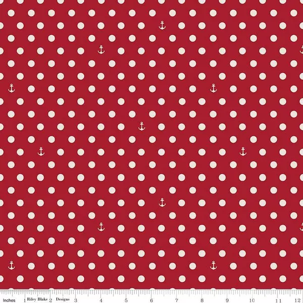 Harry & Alice Go to the Sea Dots Red C8475-Red