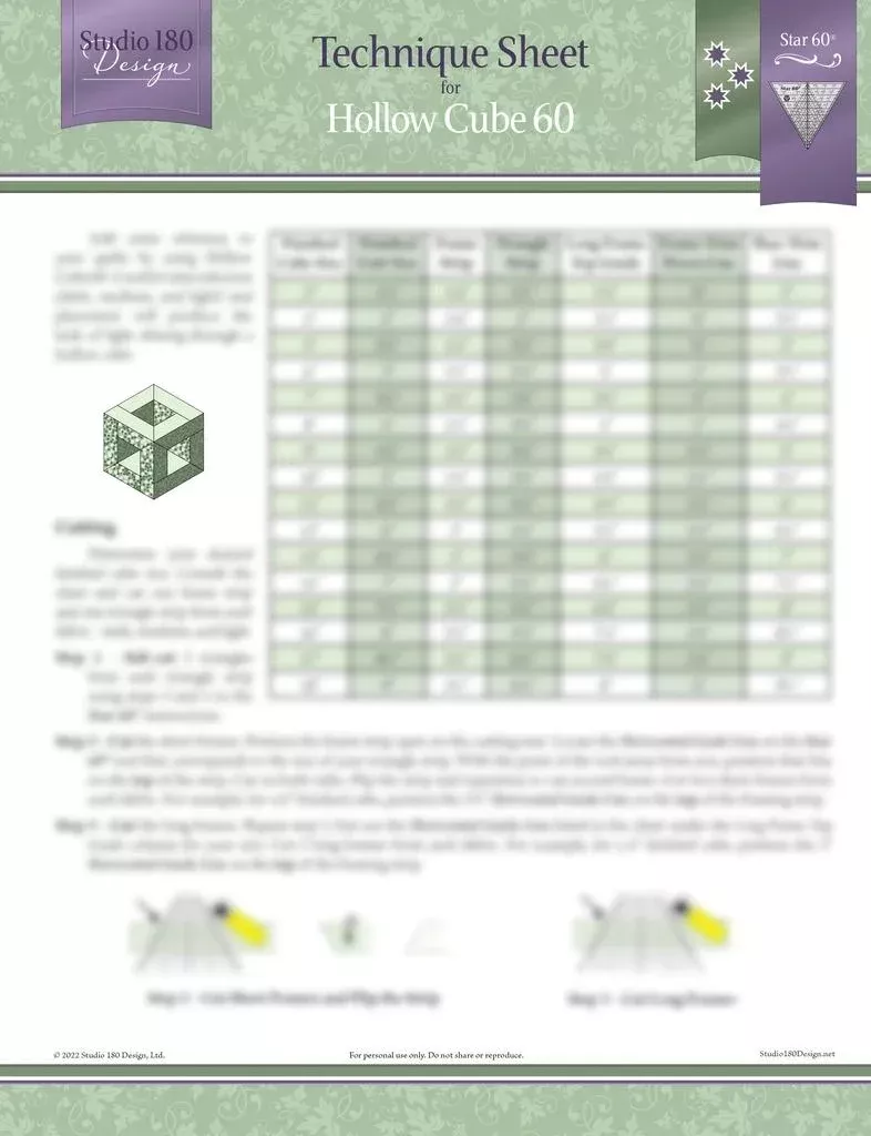 Hollow Cube 60 Technique Sheet by Studio 180 Designs