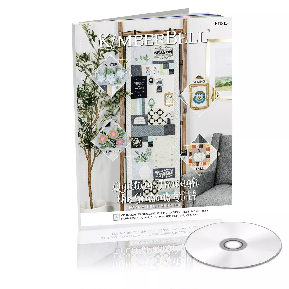 Kimberbell Quilting Through the Seasons - Pattern - Ladder Quilt - 20" x 60" Machine Embroidery KD815