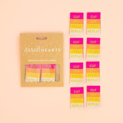 Labels, CUT, SEW, PRESS, REPEAT Quilt Woven Sew-In Tags by Sarah Hearts
