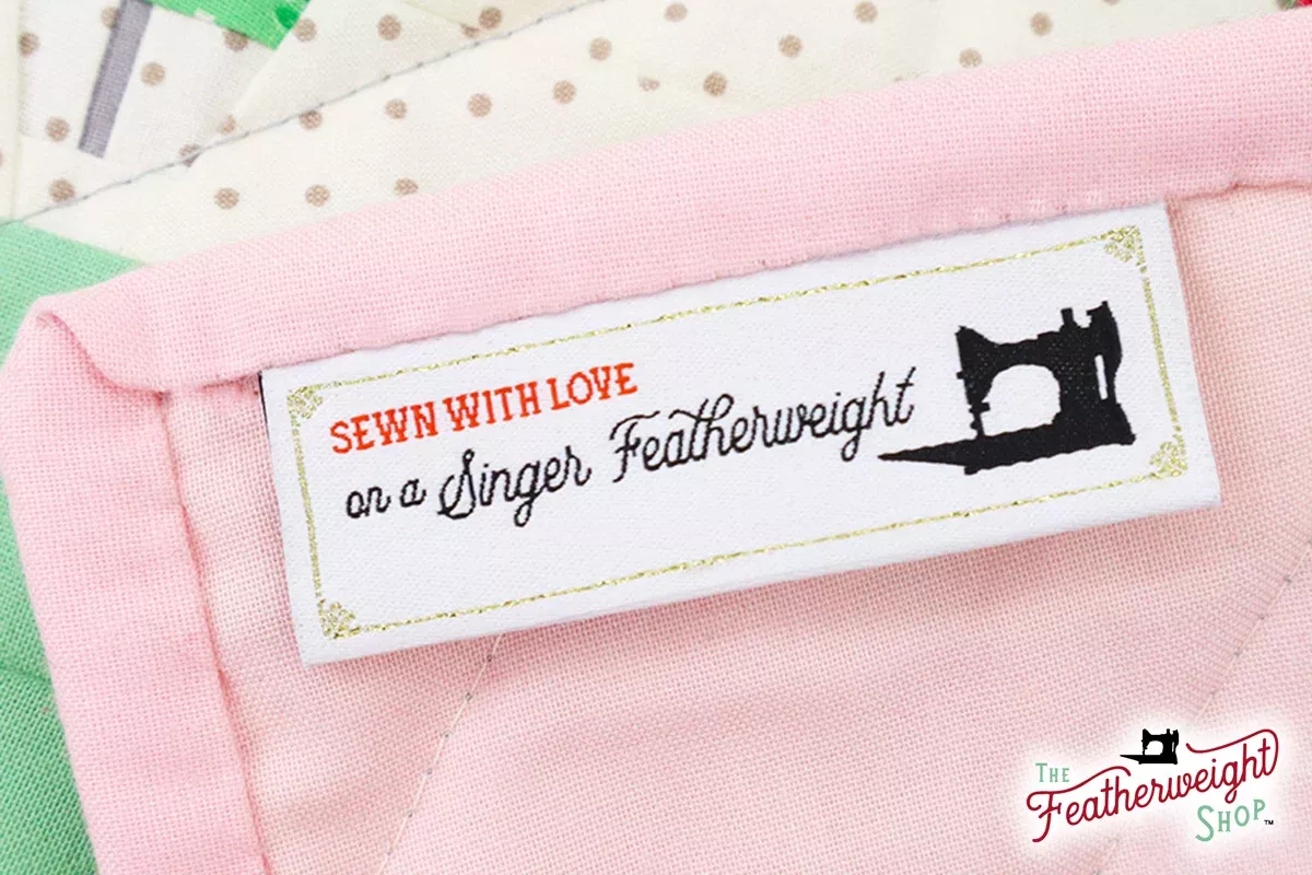 Labels, Featherweight Sewn with Love Set of 10 Woven Sew-In Tags