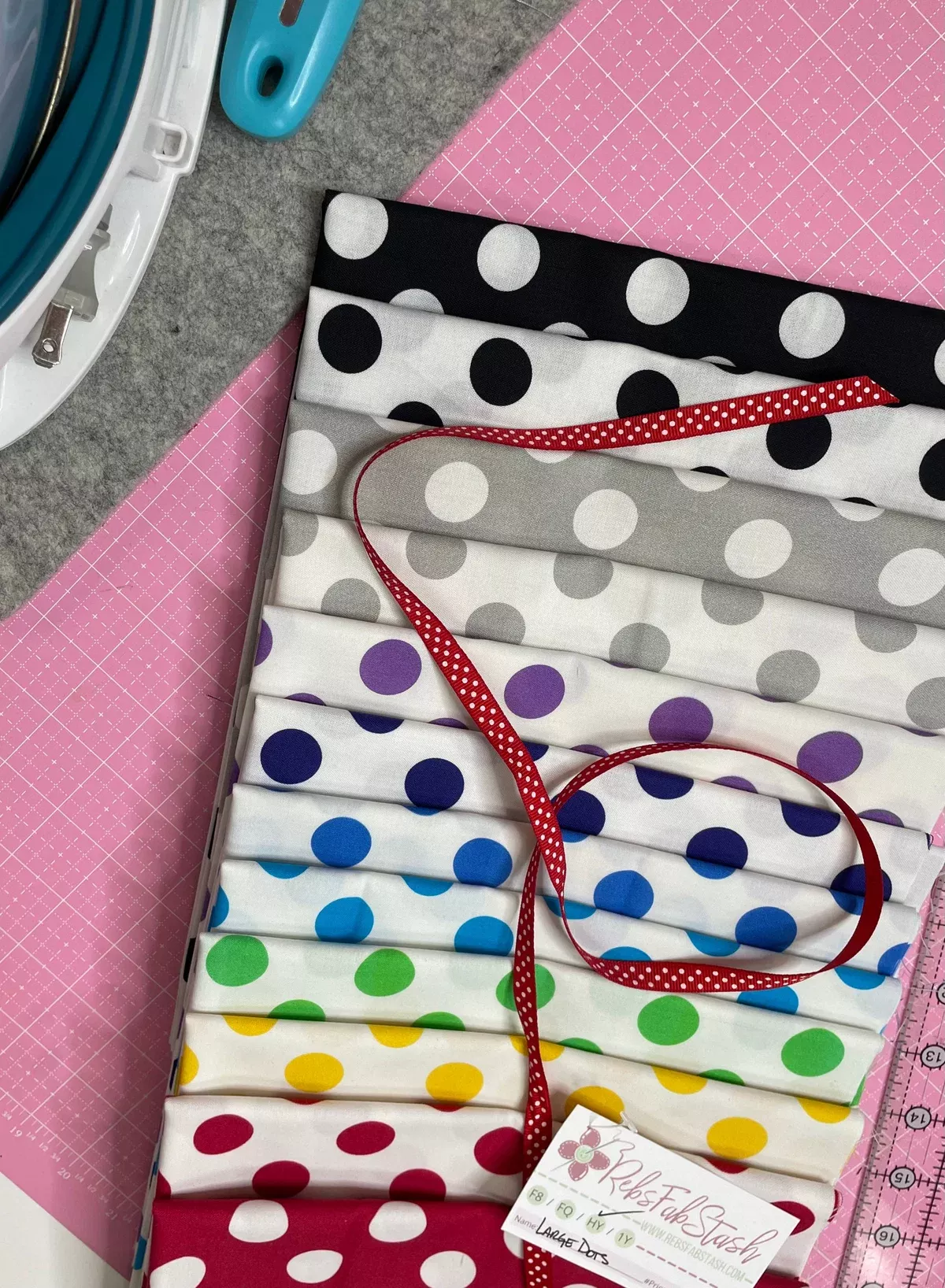 Large Dots - Fat Quarter PROMO Bundle - (12) 18" x 22" pieces - DOTS & STRIPES & MORE Fabric Collection - Quilting Treasures