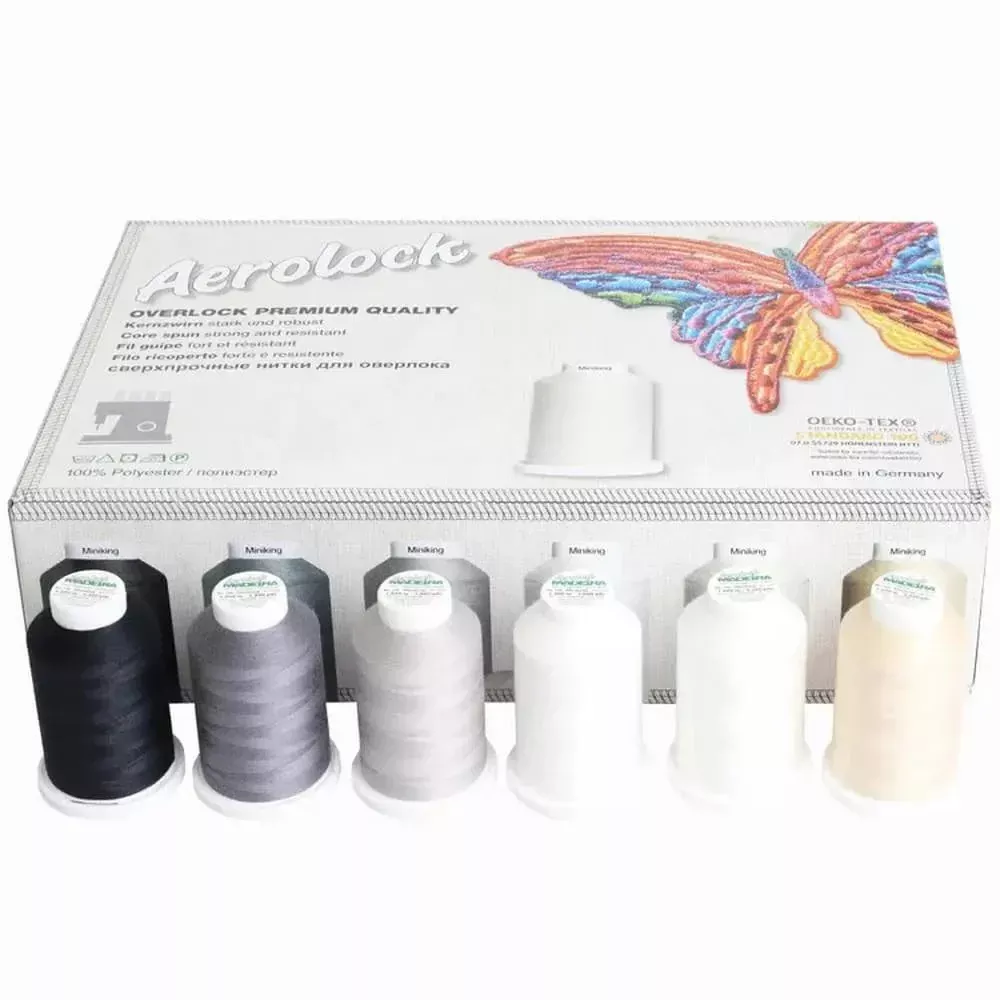 Madeira Aerolock Mini King Thread Box - 24 (1320 yards) Spools 6 Colors 125 wt.