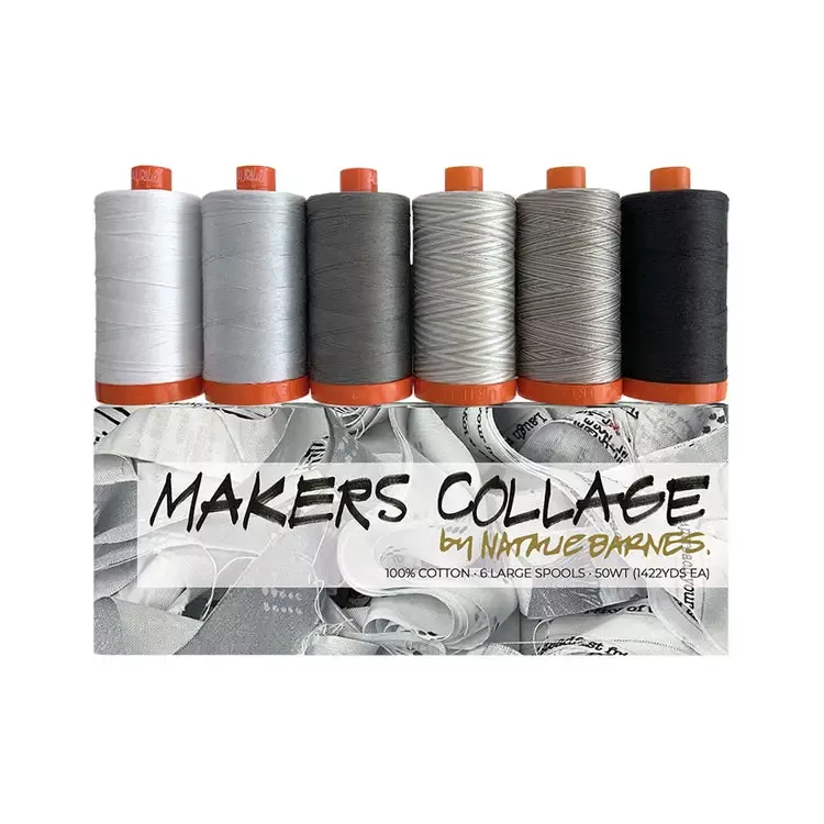 Makers Collage by Natalie Barnes, 50wt Thread Set by Aurifil