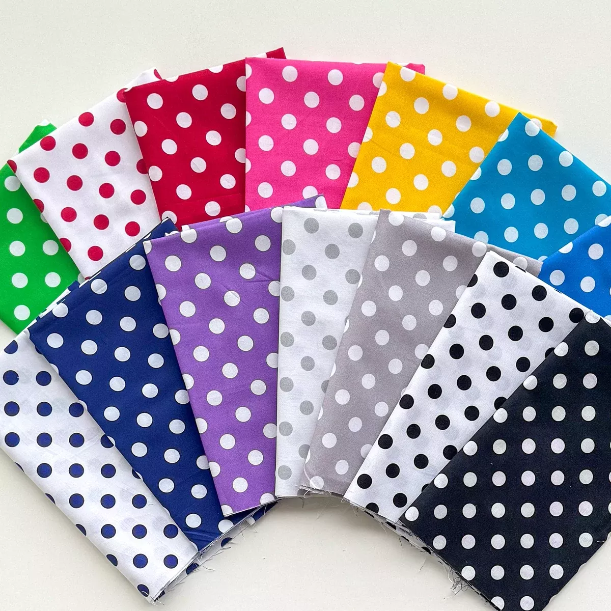 Medium Dots - PROMO Half Yard Bundle - (14) 18" x 42" pieces - DOTS & STRIPES & MORE Fabric Collection - Quilting Treasures