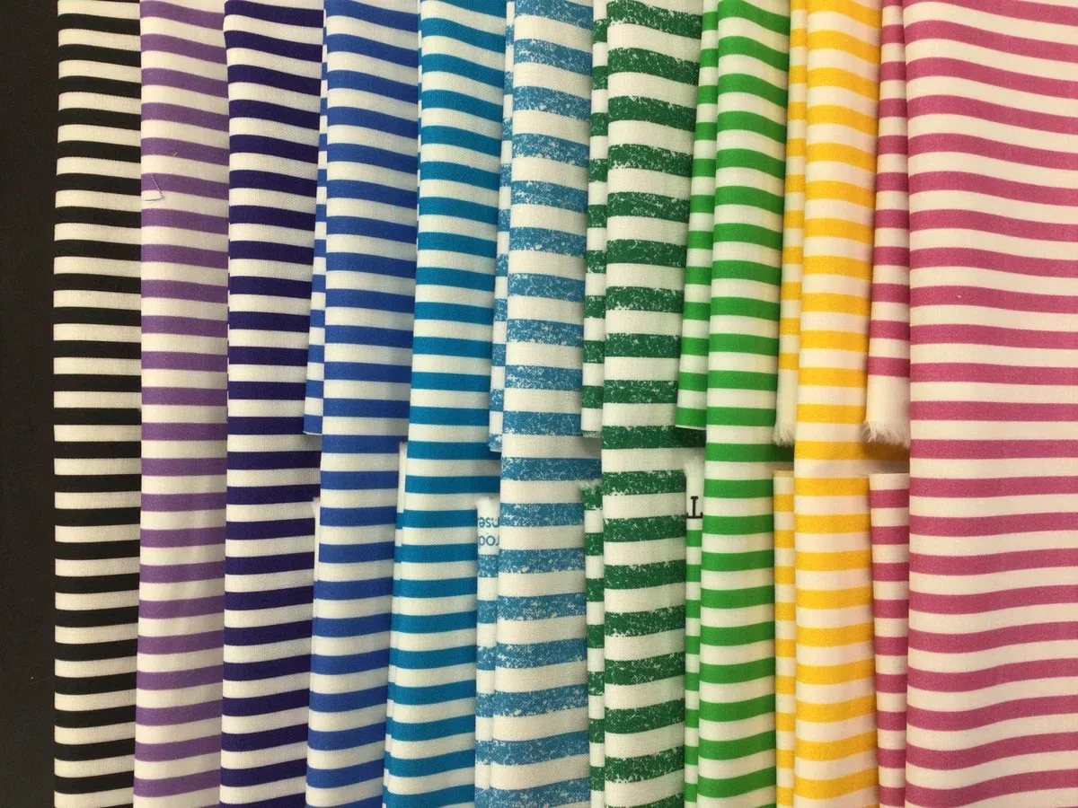 Medium Stripe - Fat Quarter Bundle - (10) 18" x 21" pieces - DOTS & STRIPES & MORE - Quilting Treasures