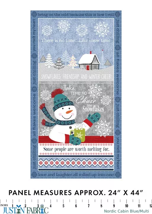 Nordic Cabin Panel Blue/Multi by Cherry Guidry | Benartex