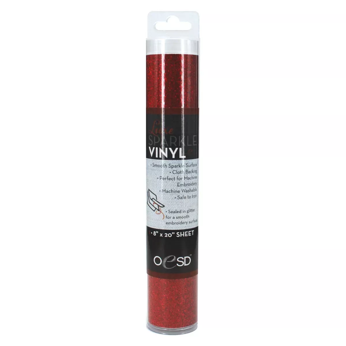 OESD Luxe Sparkle Vinyl Sheet - red glitter - OESDSP013