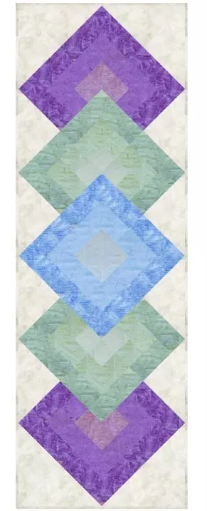 QUILT TOP ONLY - Diamonds in the Sky Colorfall Batik Table Runner (17" x 50"