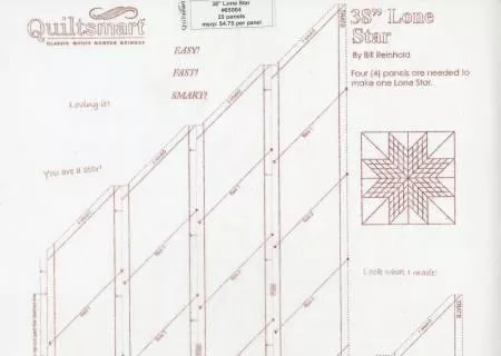 Quiltsmart One Star 38" Panel - FOUR panels make one star
