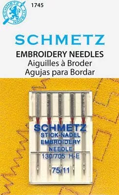 Schmetz - Universal Machine Embroidery Needles - 5 pack - Size 75/11 - Art.1745