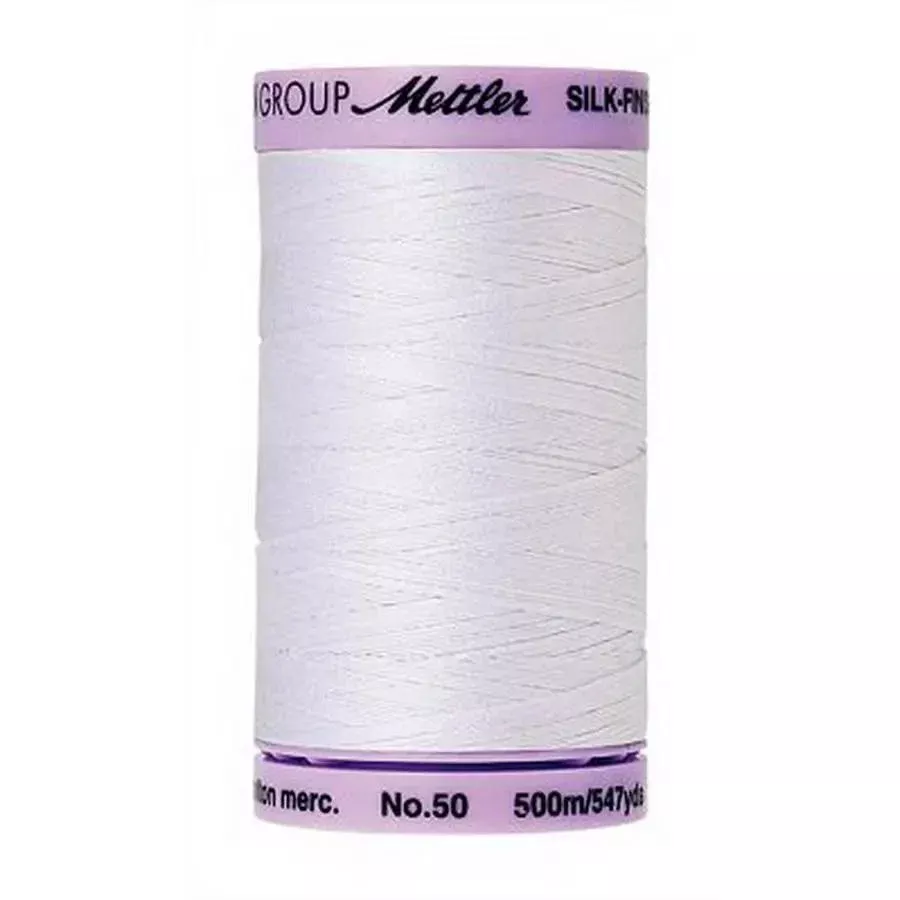 Silk Finish Cotton 50wt 500m 5ct WHITE BOX05