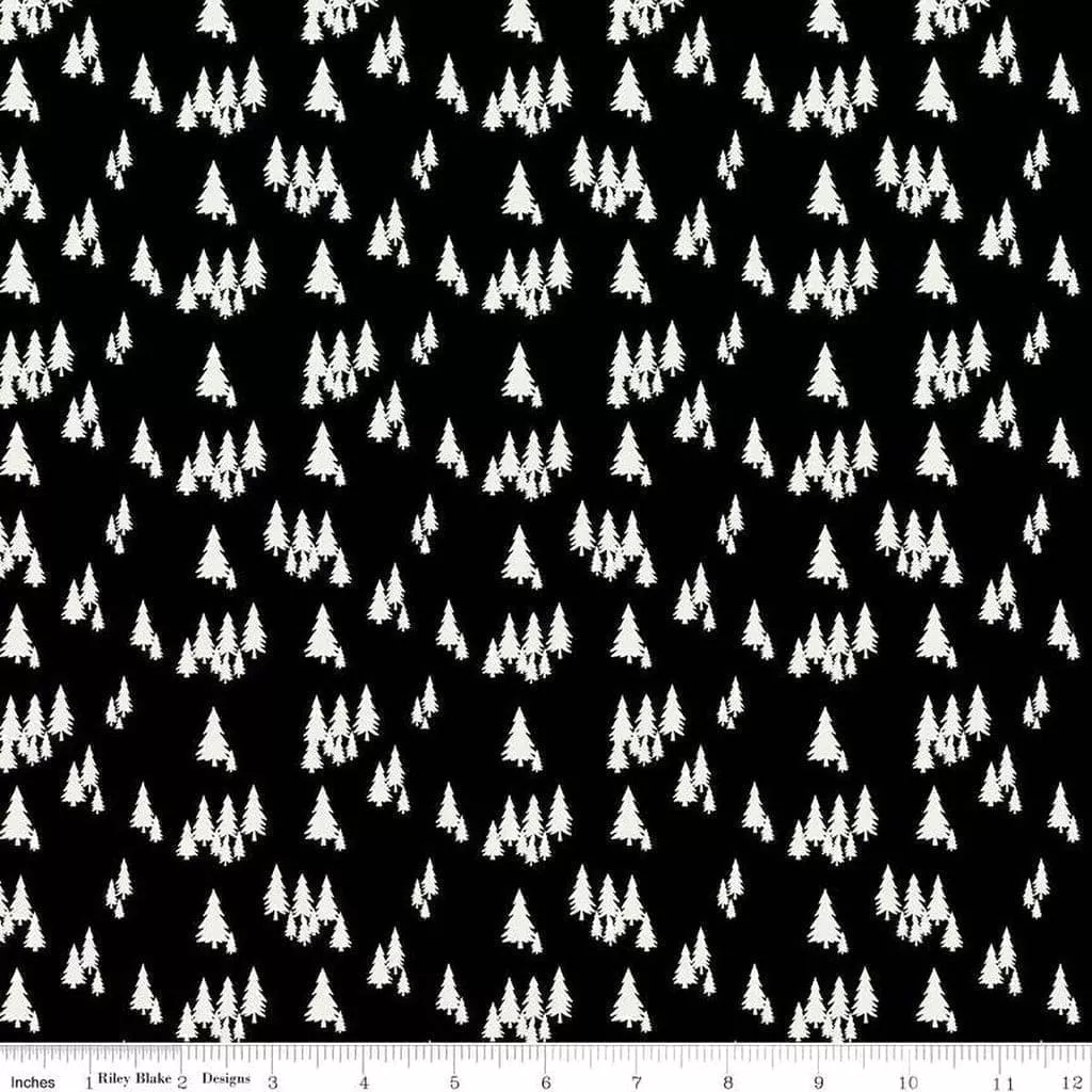 Woodsman - per yard - by Lori Whitlock for Riley Blake Designs - trees - C13763 BLACK