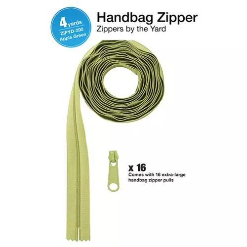 Zipper 4yds with Pulls Applie Green ZIPYD 200 By Annie