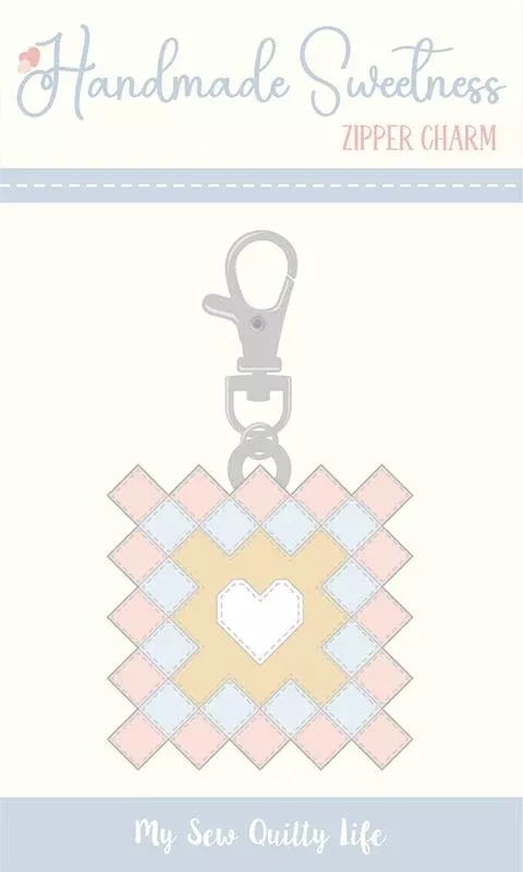 Zipper Charm Granny's Hearts - Handmade Sweetness