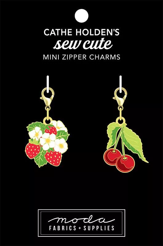 Zipper Pull – Mini Strawberry Cherry 2ct CH147